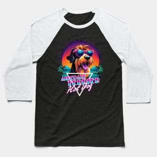 Retro Wave Airdale Terrier Hot Dog Shirt Baseball T-Shirt